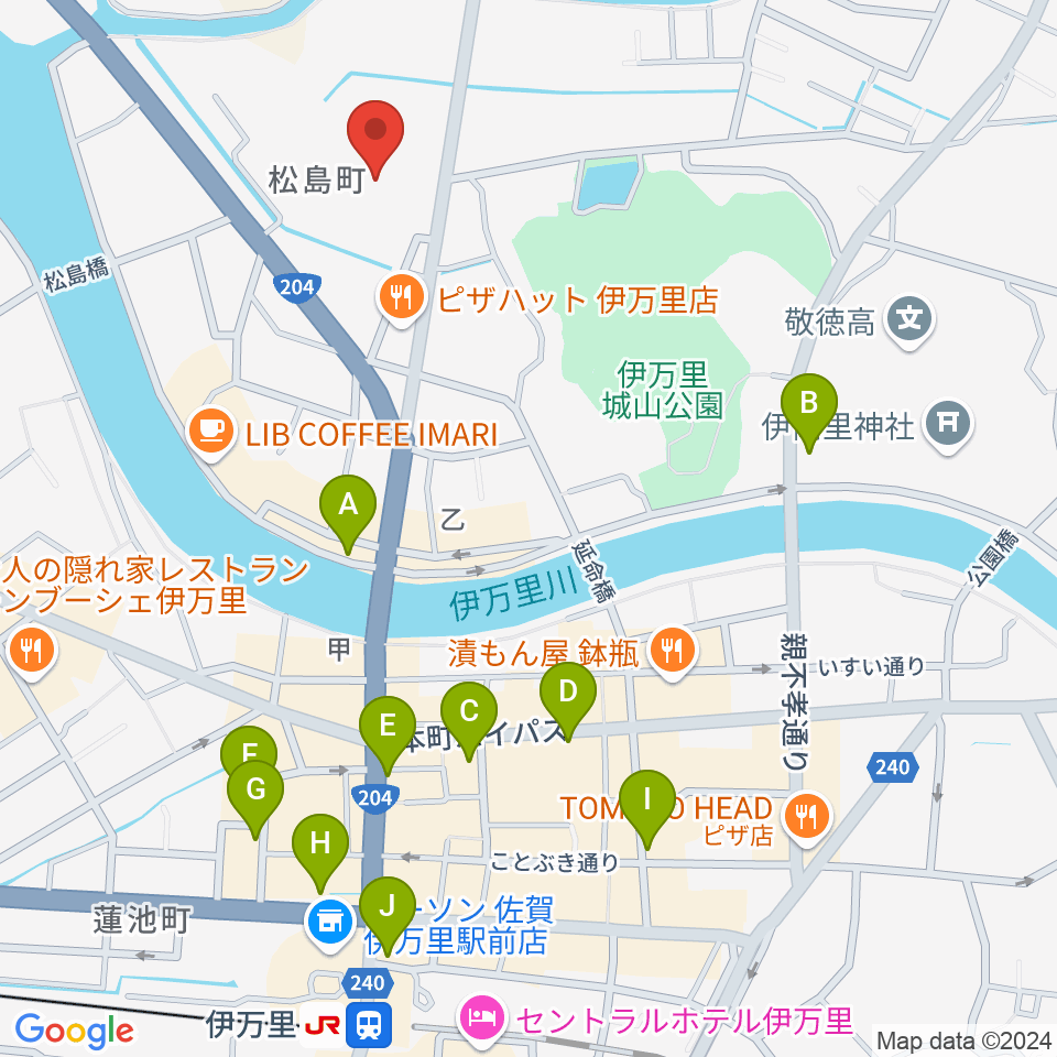 伊万里市民センター周辺の駐車場・コインパーキング一覧地図