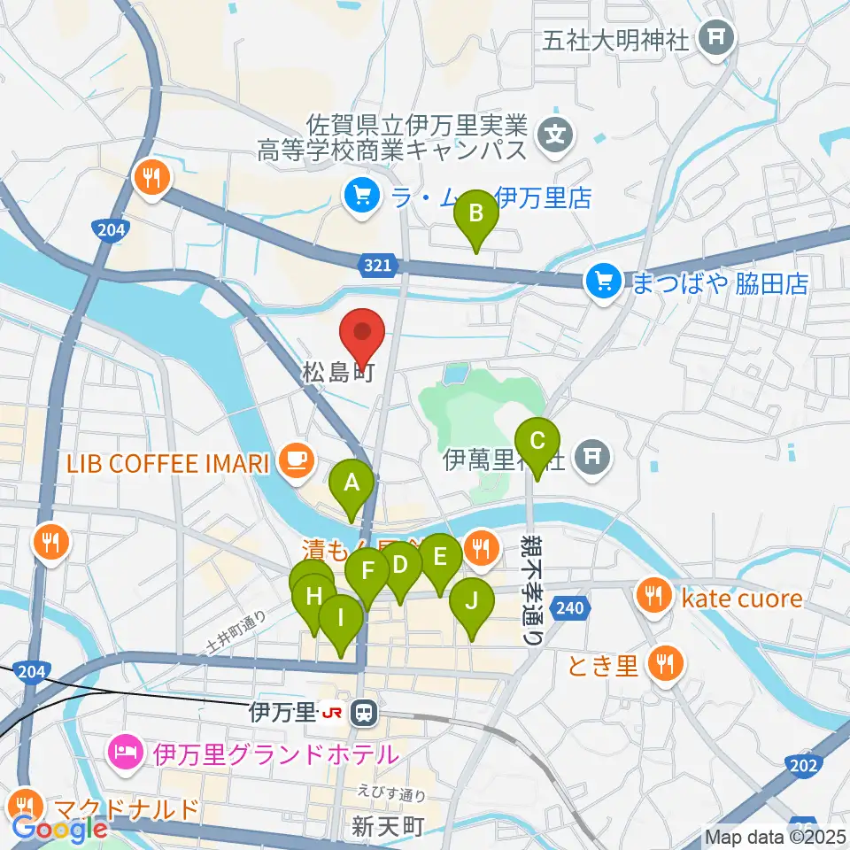 伊万里市民センター周辺の駐車場・コインパーキング一覧地図