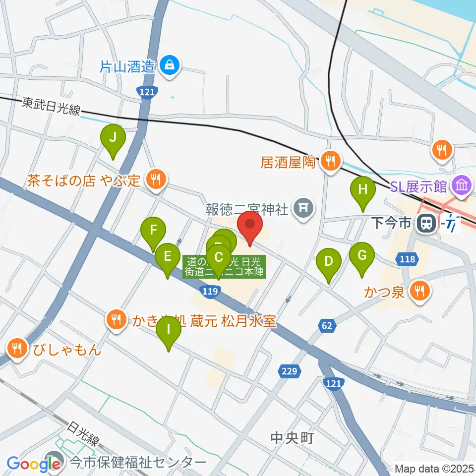 道の駅日光・ニコニコホール周辺の駐車場・コインパーキング一覧地図