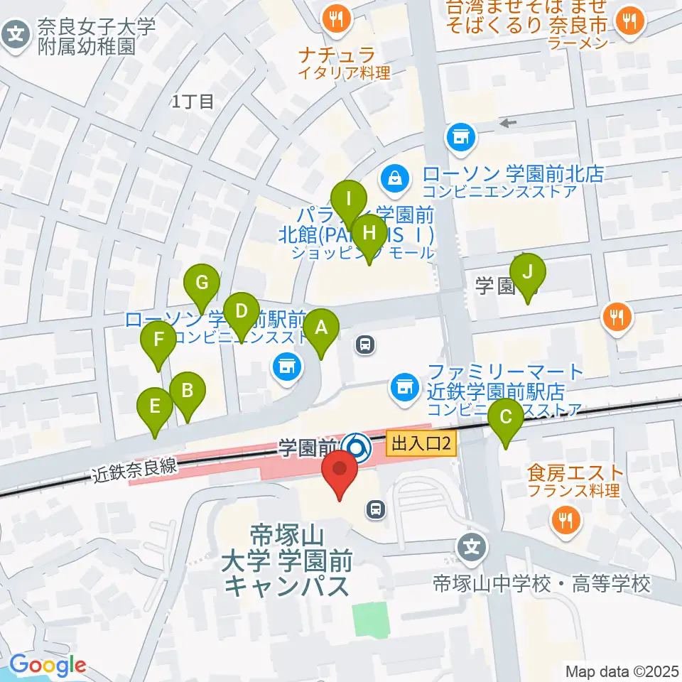 学園前ホール周辺の駐車場・コインパーキング一覧地図