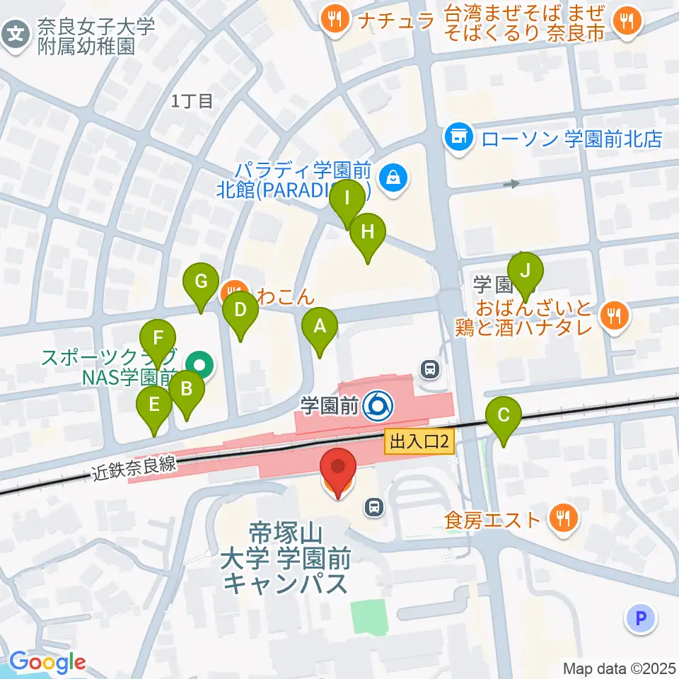 学園前ホール周辺の駐車場・コインパーキング一覧地図