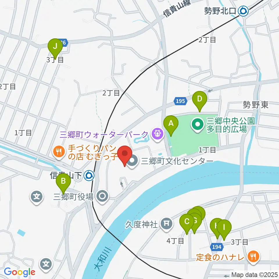 三郷町文化センター周辺の駐車場・コインパーキング一覧地図