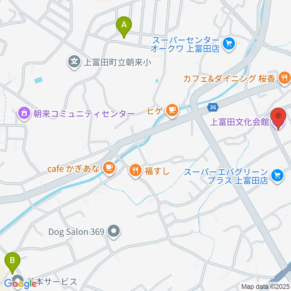 上富田文化会館周辺の駐車場・コインパーキング一覧地図