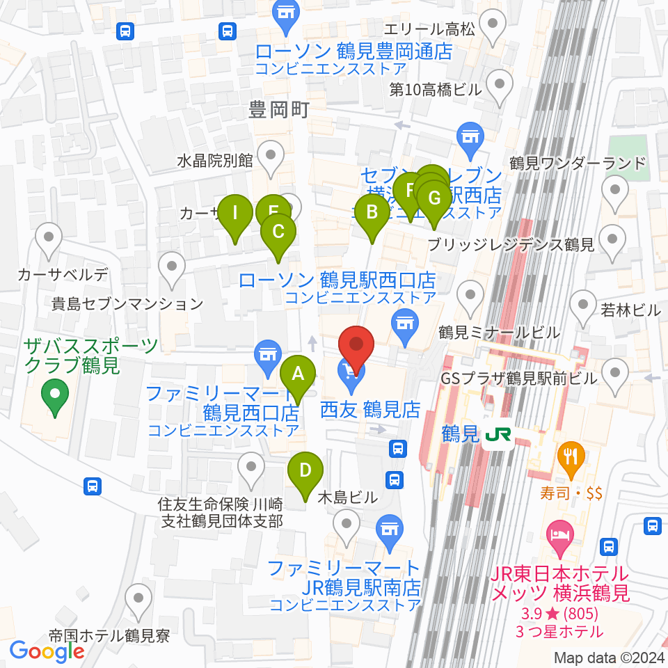 横浜市鶴見公会堂周辺の駐車場・コインパーキング一覧地図