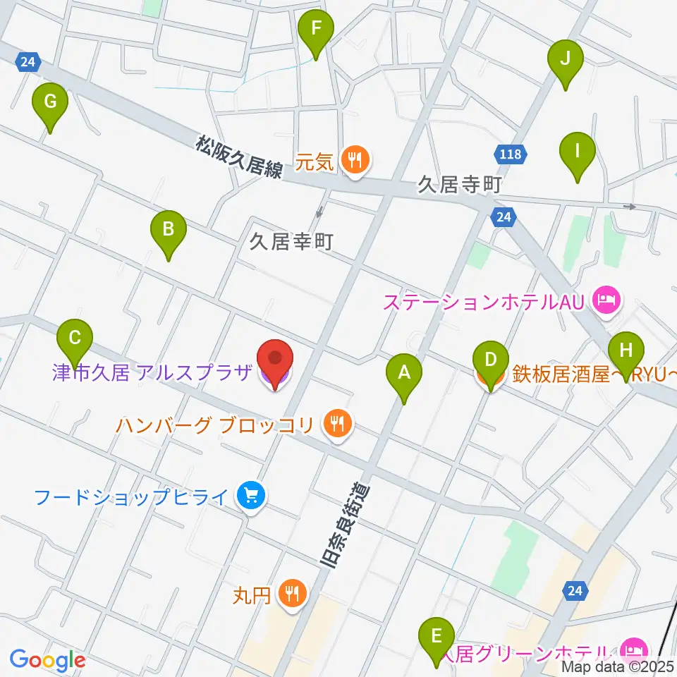 津市久居アルスプラザ周辺の駐車場・コインパーキング一覧地図