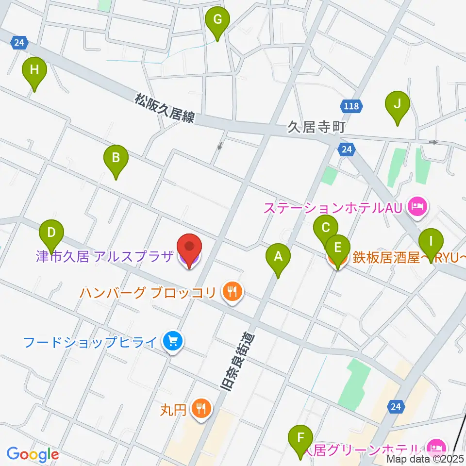 津市久居アルスプラザ周辺の駐車場・コインパーキング一覧地図
