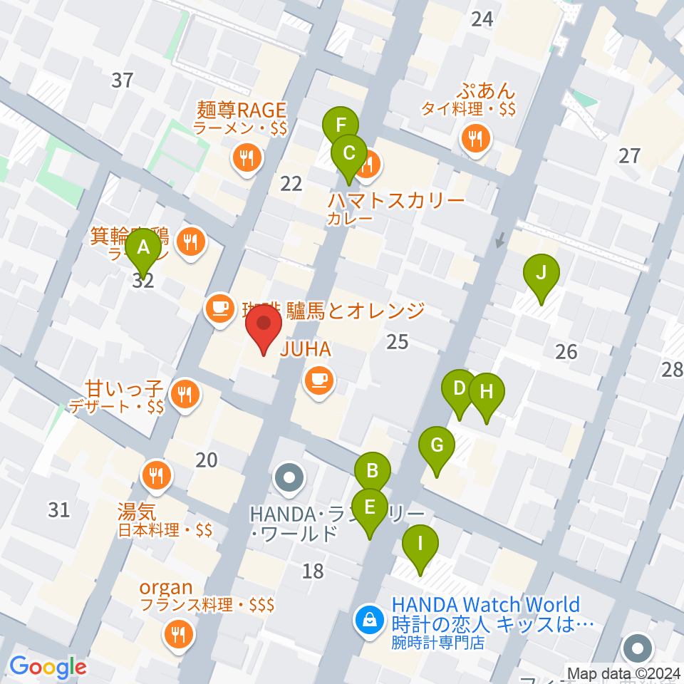 ビッグメイドミュージック周辺の駐車場・コインパーキング一覧地図