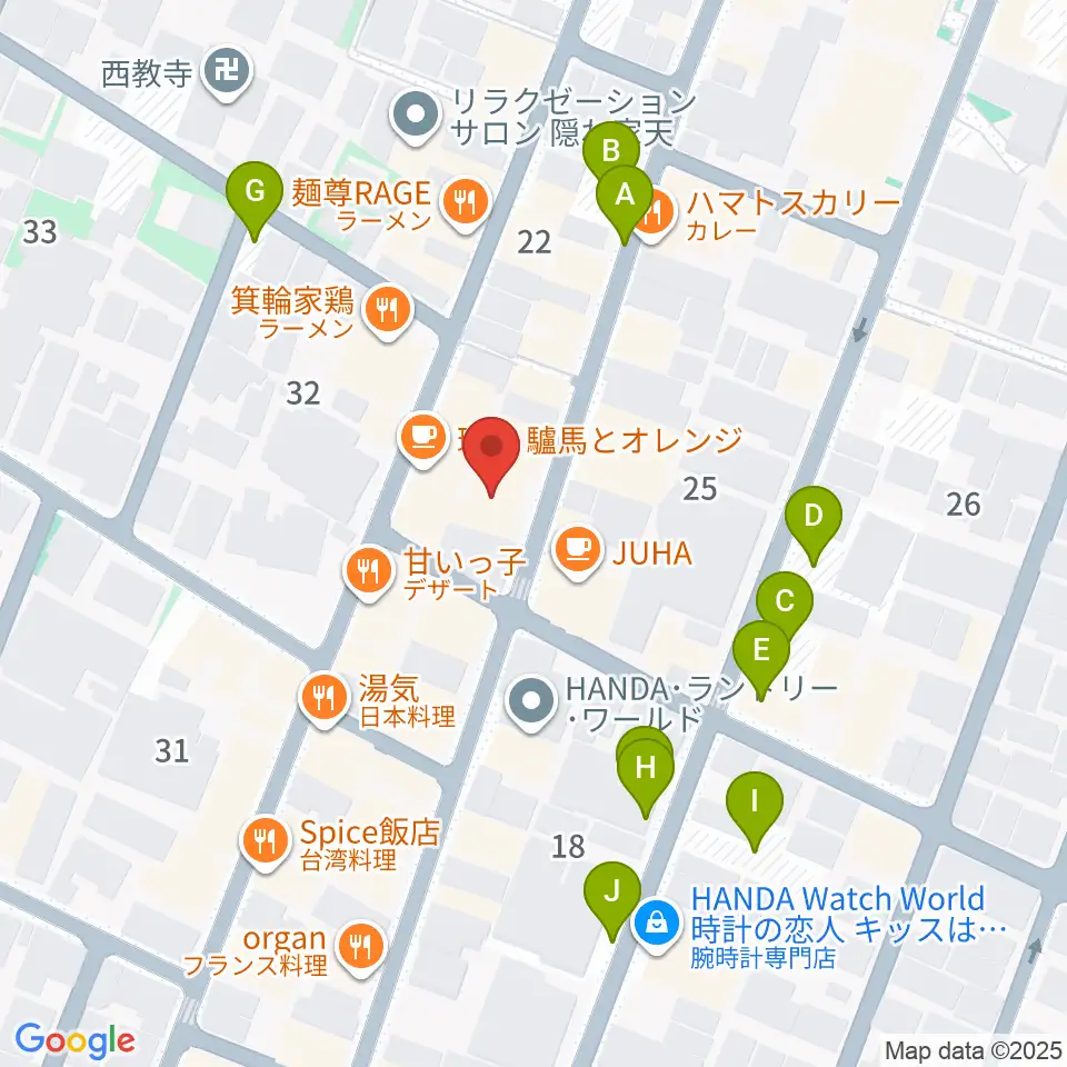 ビッグメイドミュージック周辺の駐車場・コインパーキング一覧地図