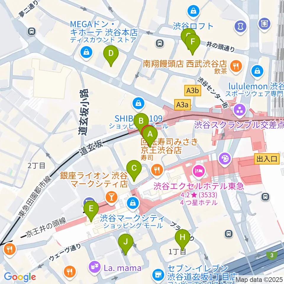 TOHOシネマズ渋谷周辺の駐車場・コインパーキング一覧地図