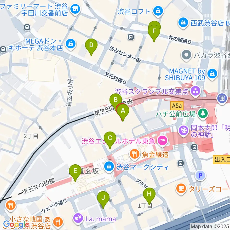 TOHOシネマズ渋谷周辺の駐車場・コインパーキング一覧地図