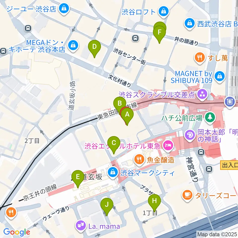 TOHOシネマズ渋谷周辺の駐車場・コインパーキング一覧地図