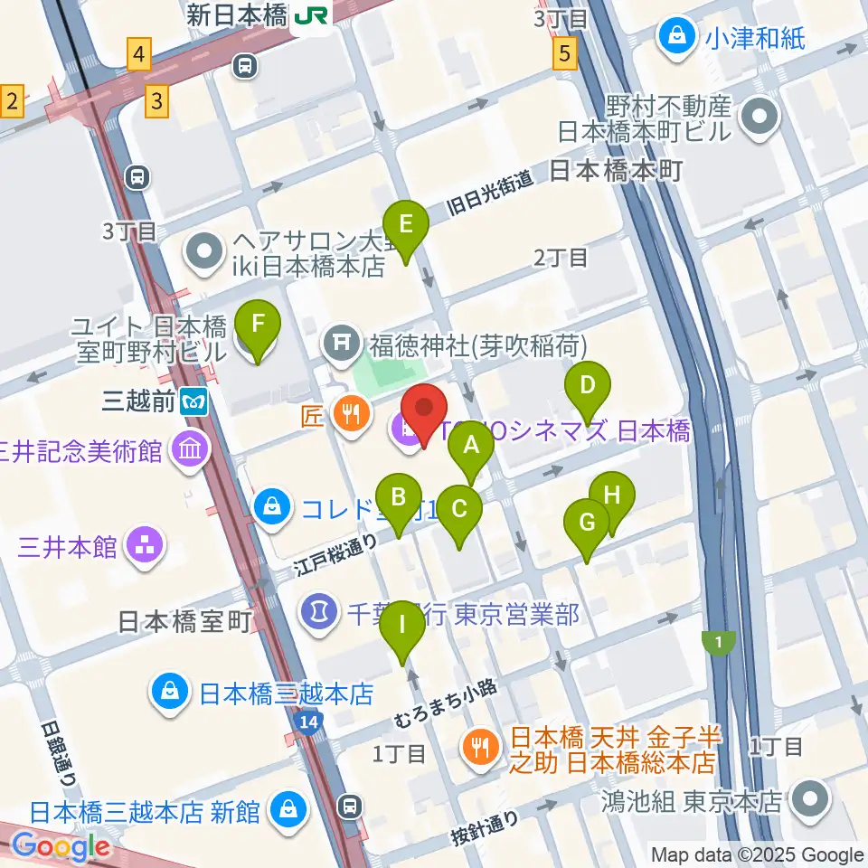 TOHOシネマズ日本橋周辺の駐車場・コインパーキング一覧地図
