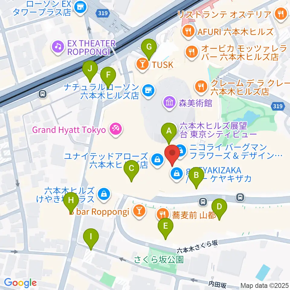 TOHOシネマズ六本木ヒルズ周辺の駐車場・コインパーキング一覧地図
