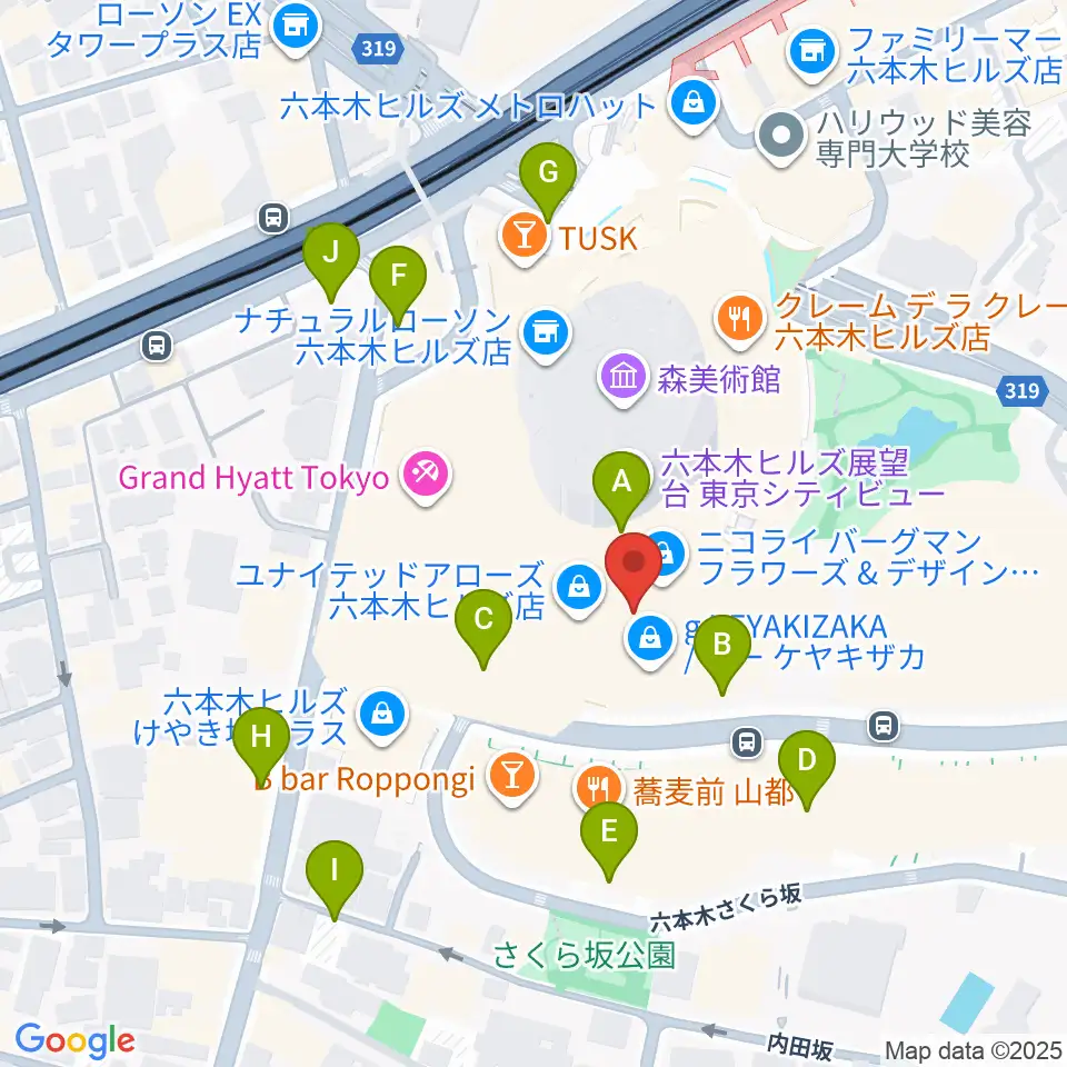 TOHOシネマズ六本木ヒルズ周辺の駐車場・コインパーキング一覧地図