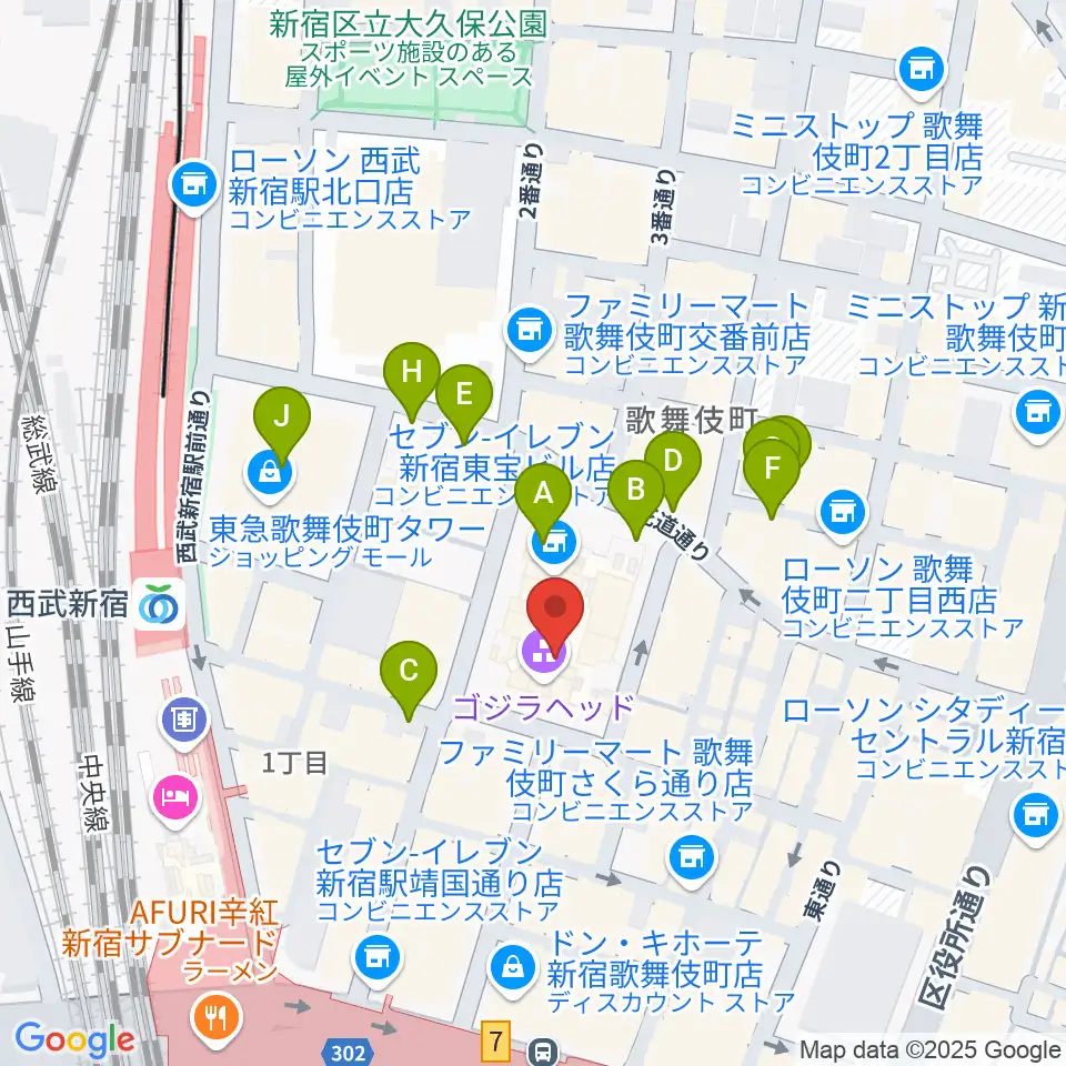 TOHOシネマズ新宿周辺の駐車場・コインパーキング一覧地図