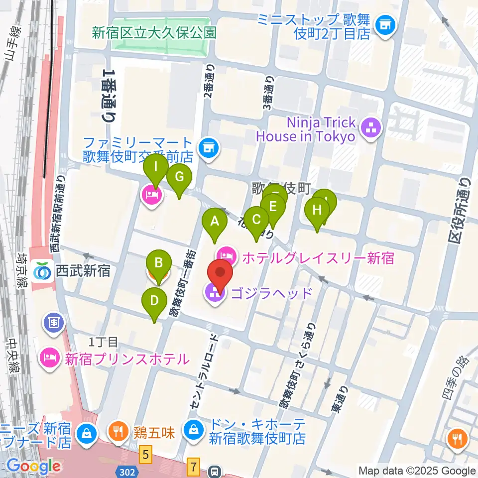 TOHOシネマズ新宿周辺の駐車場・コインパーキング一覧地図