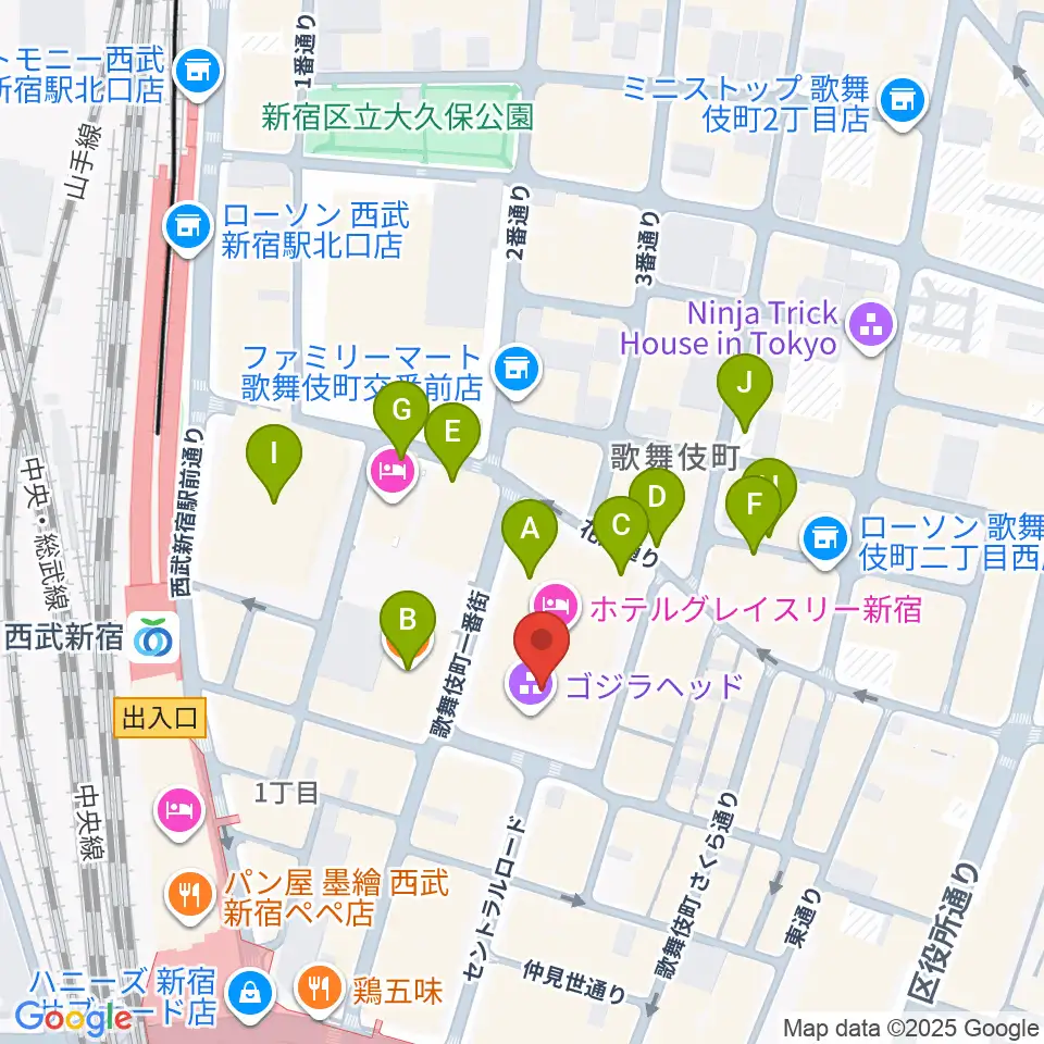TOHOシネマズ新宿周辺の駐車場・コインパーキング一覧地図