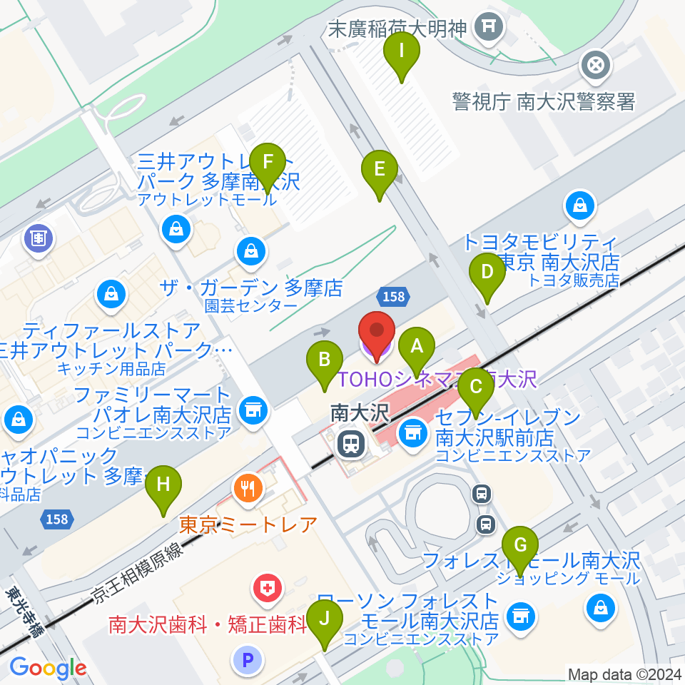 TOHOシネマズ南大沢周辺の駐車場・コインパーキング一覧地図