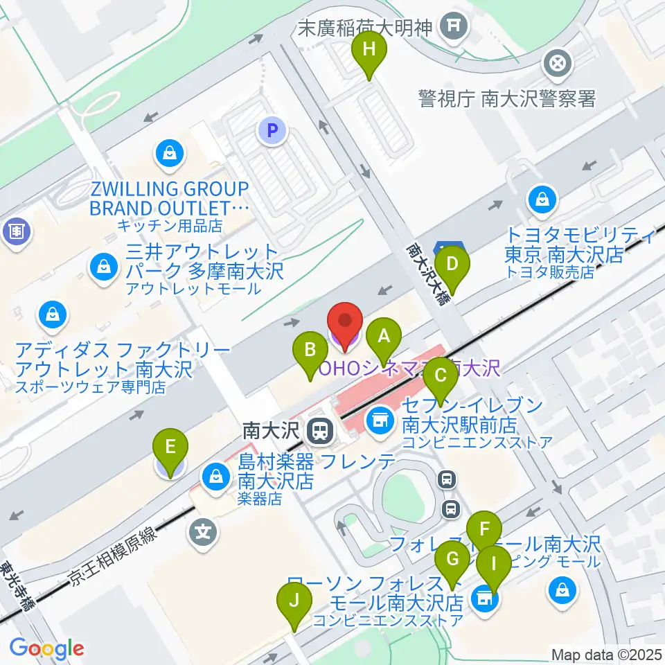 TOHOシネマズ南大沢周辺の駐車場・コインパーキング一覧地図
