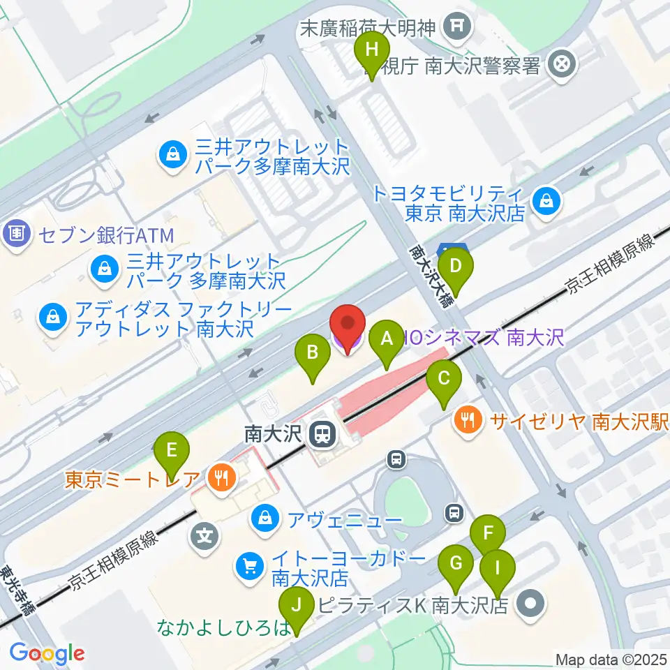 TOHOシネマズ南大沢周辺の駐車場・コインパーキング一覧地図