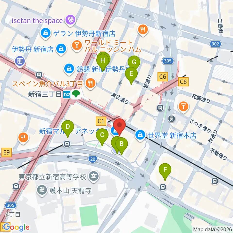 新宿バルト9 周辺の駐車場 コインパーキング一覧マップ