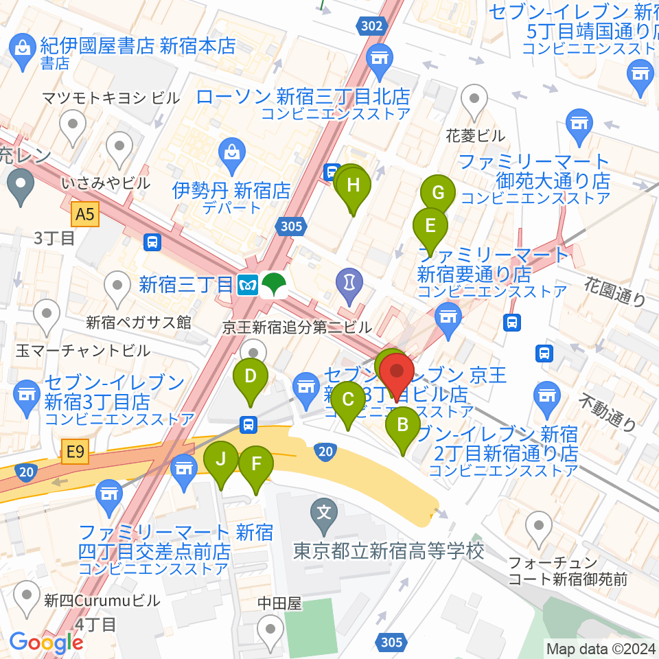 新宿バルト9周辺の駐車場・コインパーキング一覧地図