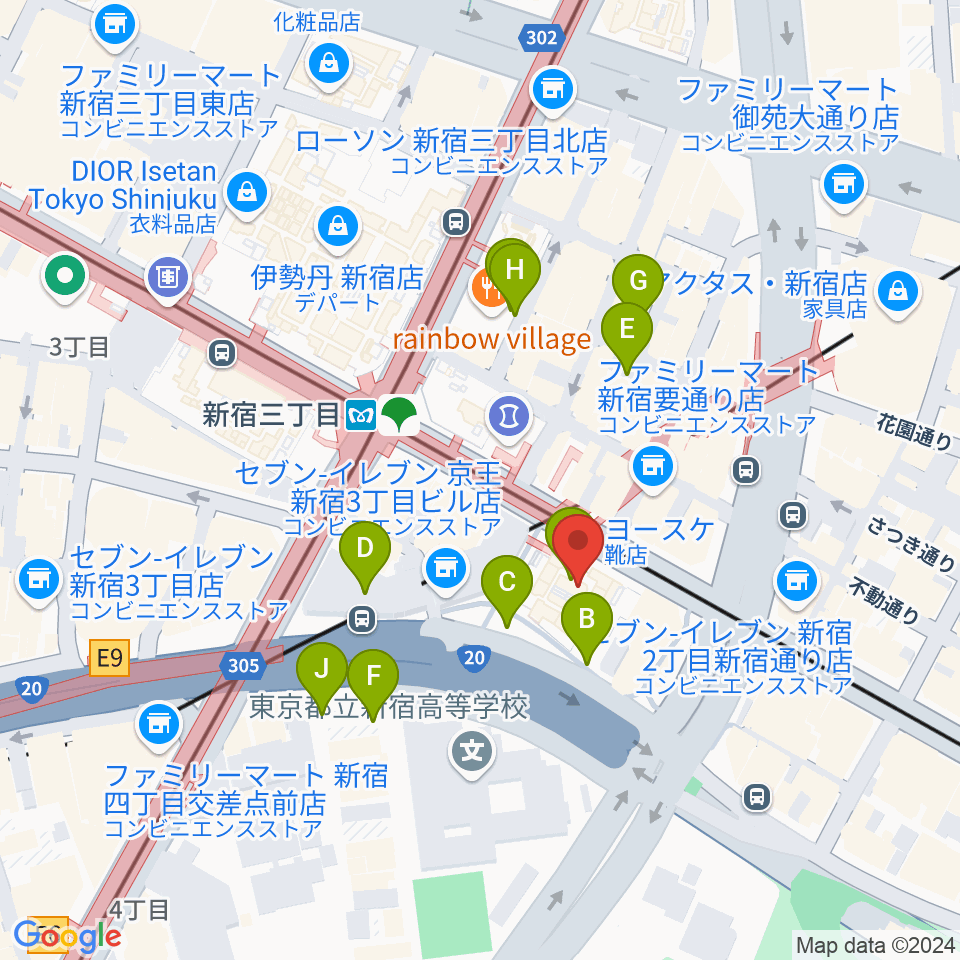 新宿バルト9周辺の駐車場・コインパーキング一覧地図