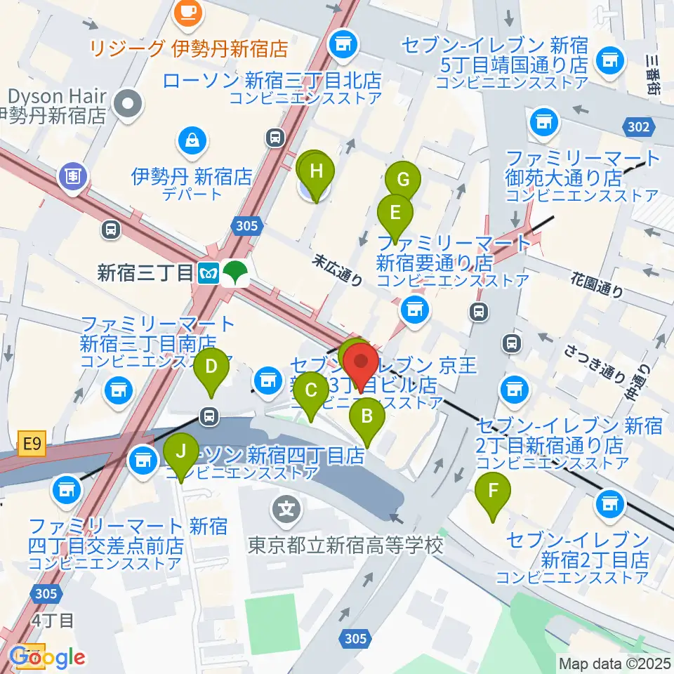 新宿バルト9周辺の駐車場・コインパーキング一覧地図