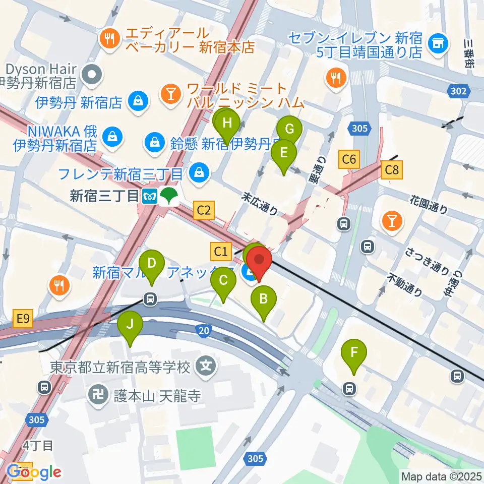 新宿バルト9周辺の駐車場・コインパーキング一覧地図