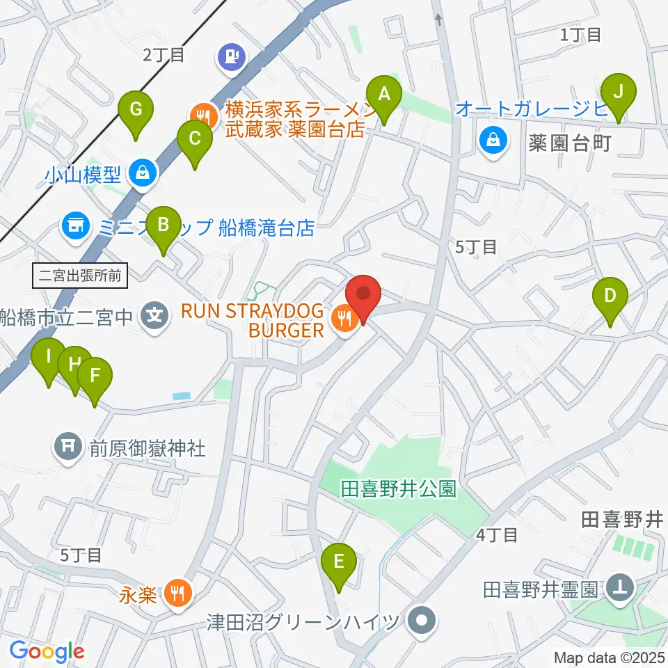 船橋スタジオネスト周辺の駐車場・コインパーキング一覧地図