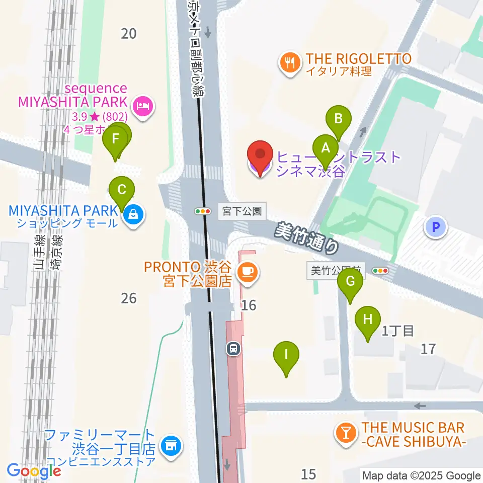 ヒューマントラストシネマ渋谷周辺の駐車場・コインパーキング一覧地図