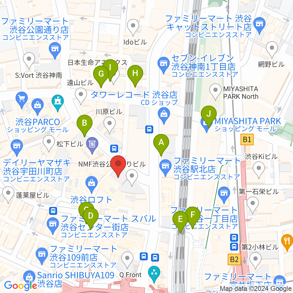 渋谷HUMAXシネマ周辺の駐車場・コインパーキング一覧地図