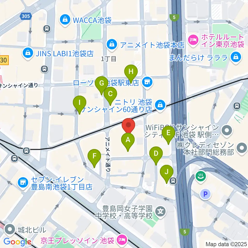 池袋HUMAXシネマズ周辺の駐車場・コインパーキング一覧地図