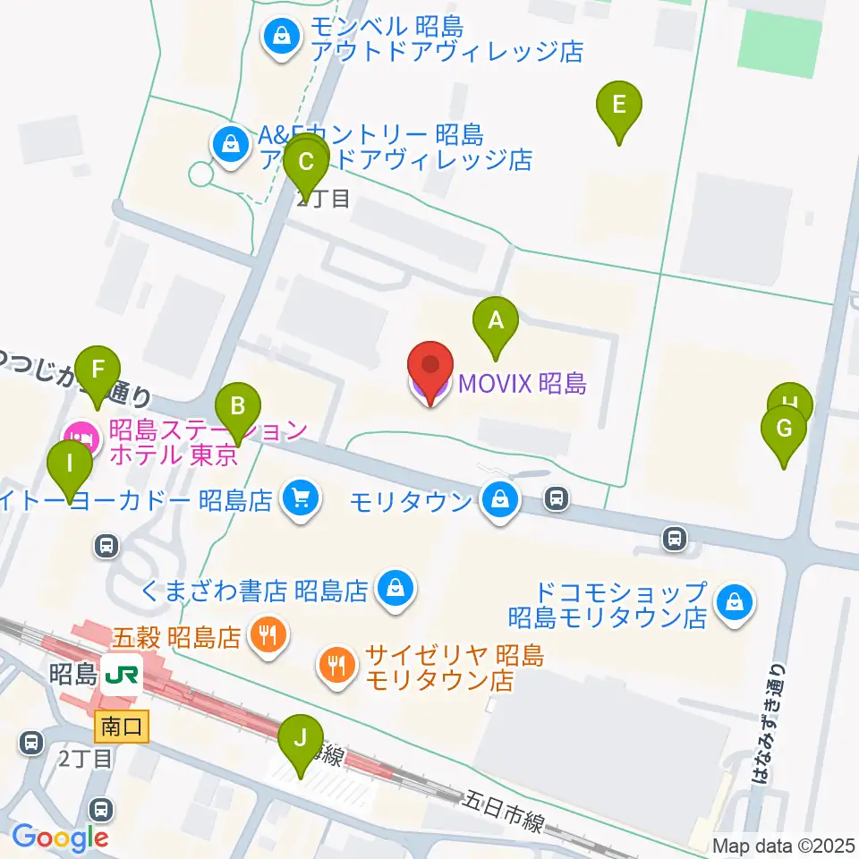 MOVIX昭島周辺の駐車場・コインパーキング一覧地図