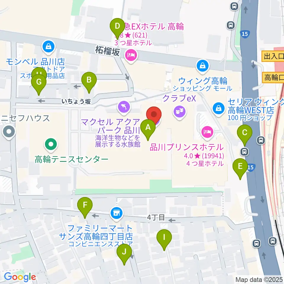 T・ジョイPRINCE品川周辺の駐車場・コインパーキング一覧地図