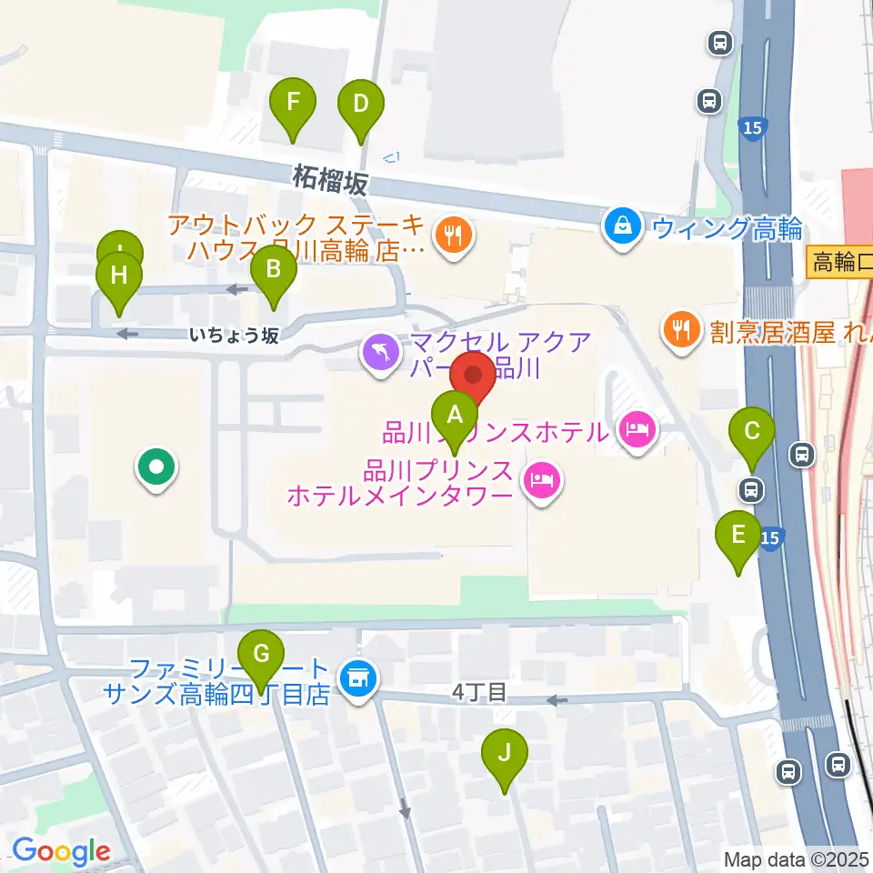 T・ジョイPRINCE品川周辺の駐車場・コインパーキング一覧地図
