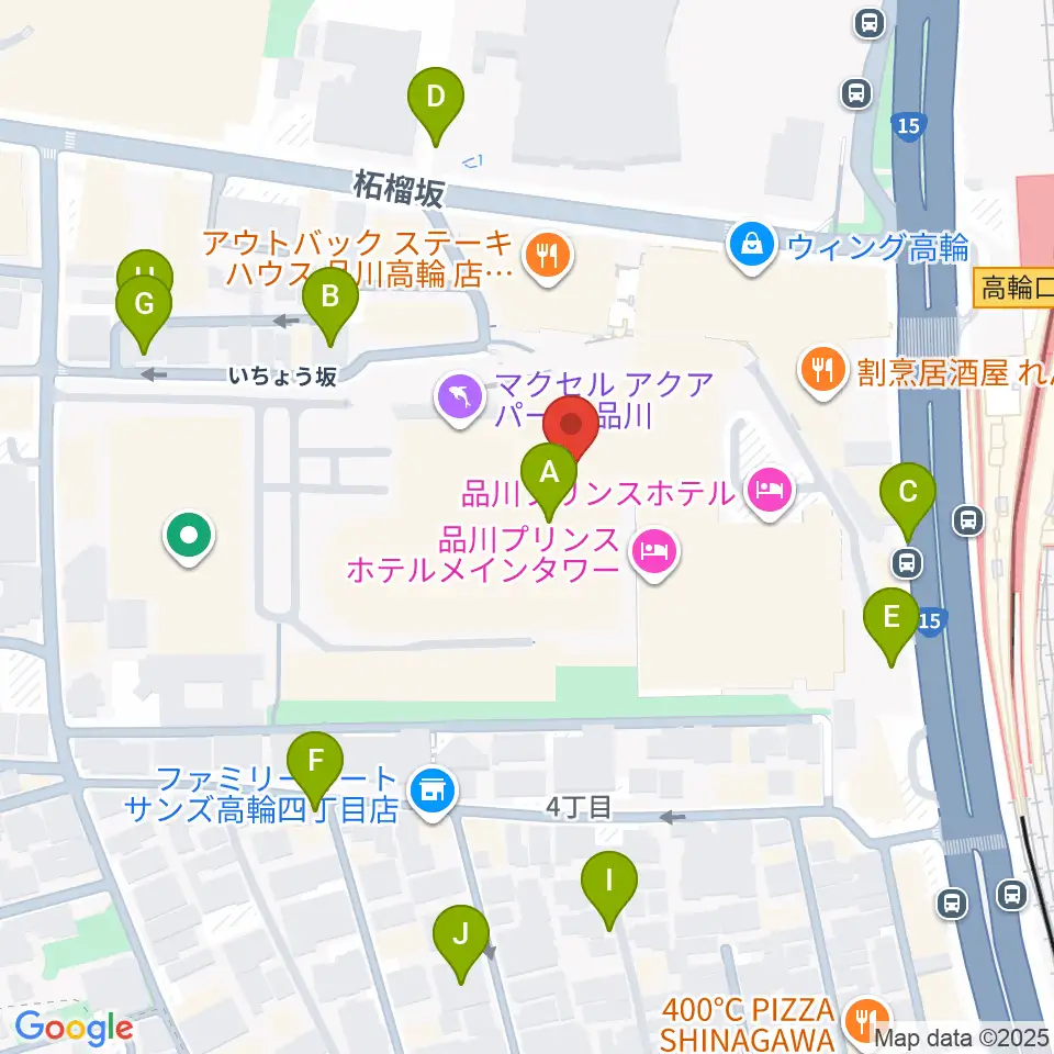 T・ジョイPRINCE品川周辺の駐車場・コインパーキング一覧地図