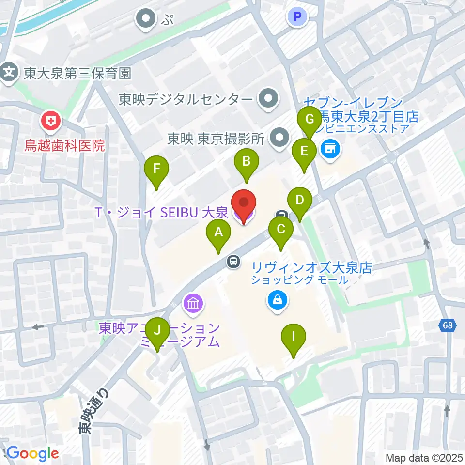 T・ジョイSEIBU大泉周辺の駐車場・コインパーキング一覧地図