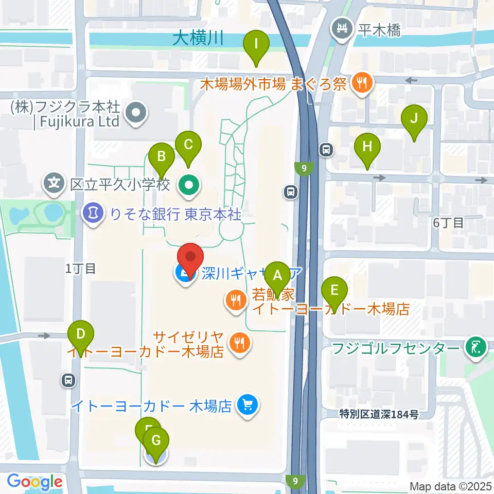 109シネマズ木場周辺の駐車場・コインパーキング一覧地図