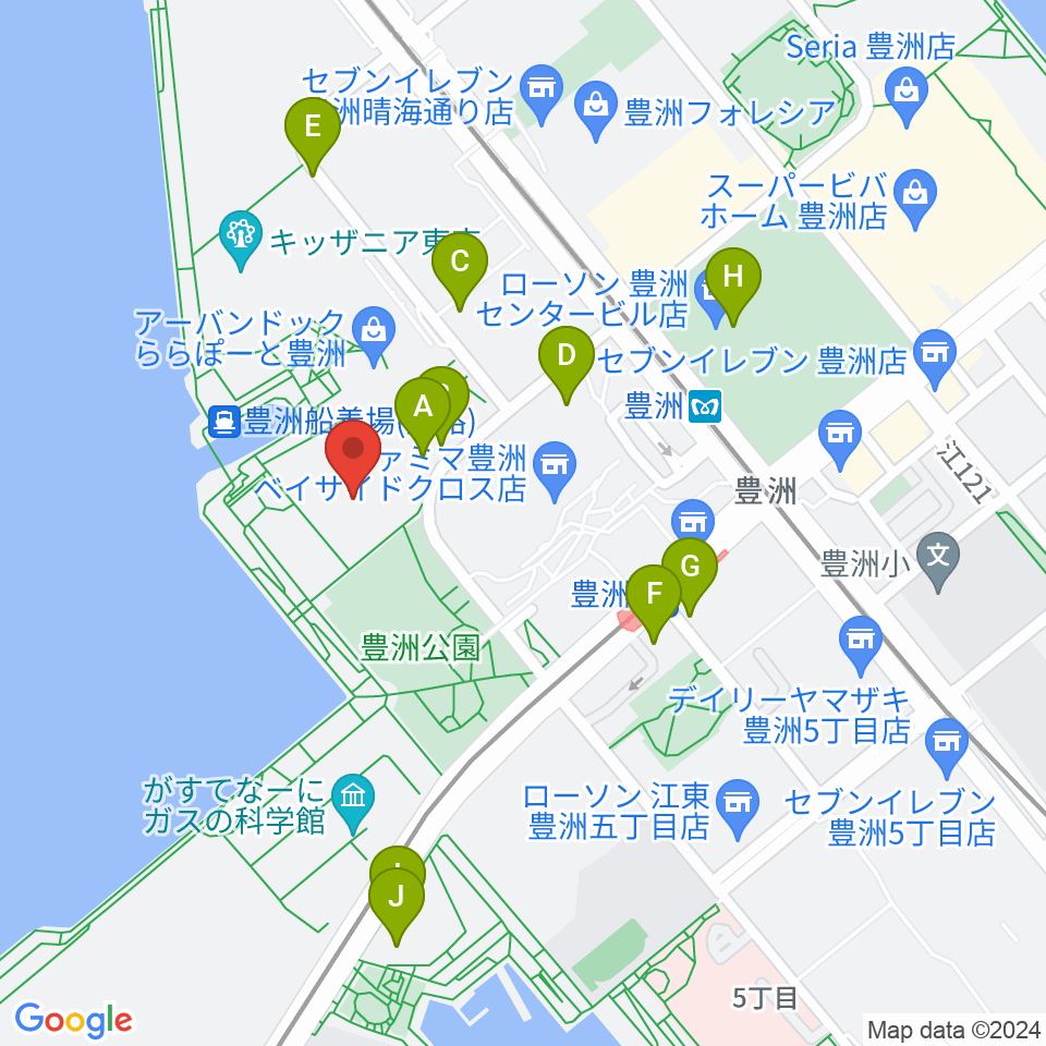 ユナイテッド・シネマ豊洲周辺の駐車場・コインパーキング一覧地図