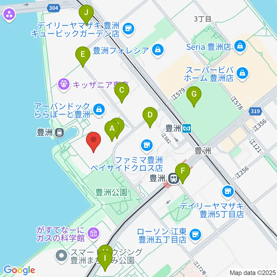 ユナイテッド・シネマ豊洲周辺の駐車場・コインパーキング一覧地図