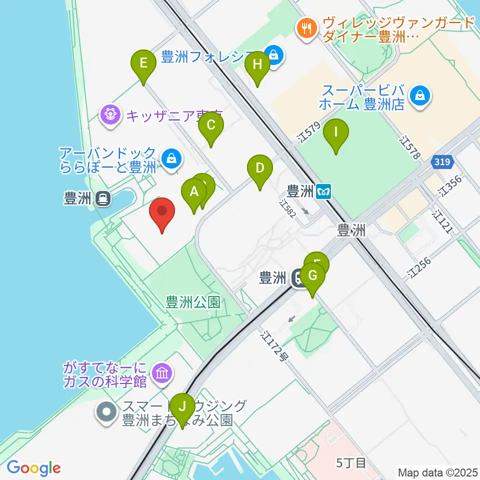 ユナイテッド・シネマ豊洲周辺の駐車場・コインパーキング一覧地図
