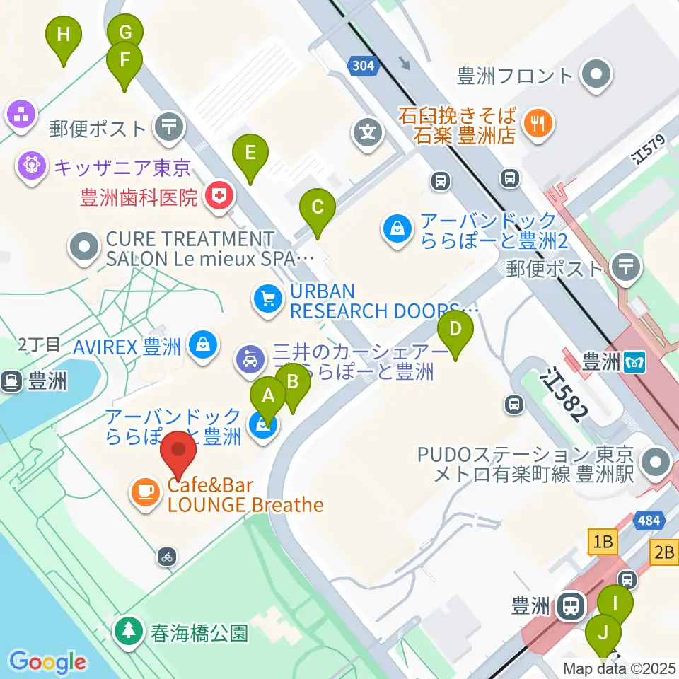 ユナイテッド・シネマ豊洲周辺の駐車場・コインパーキング一覧地図