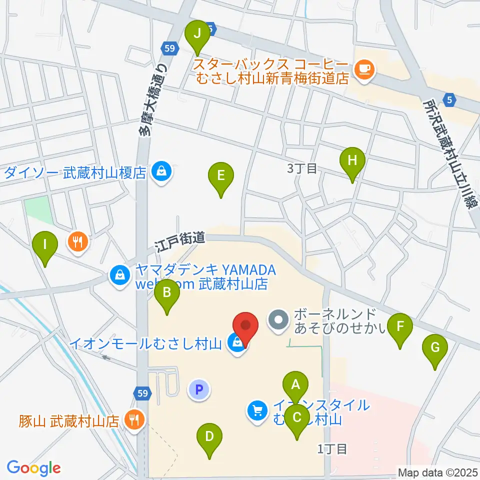 イオンシネマむさし村山周辺の駐車場・コインパーキング一覧地図