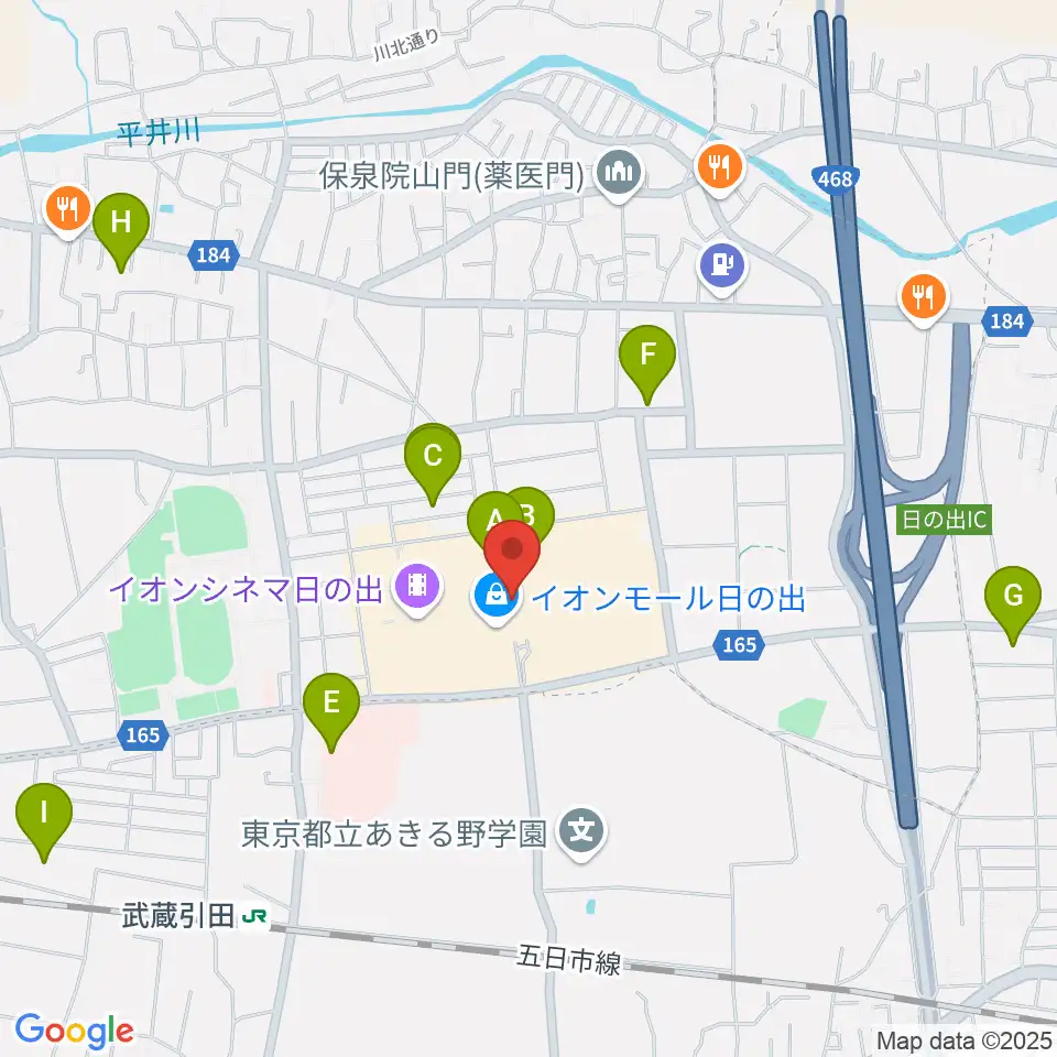 イオンシネマ日の出周辺の駐車場・コインパーキング一覧地図