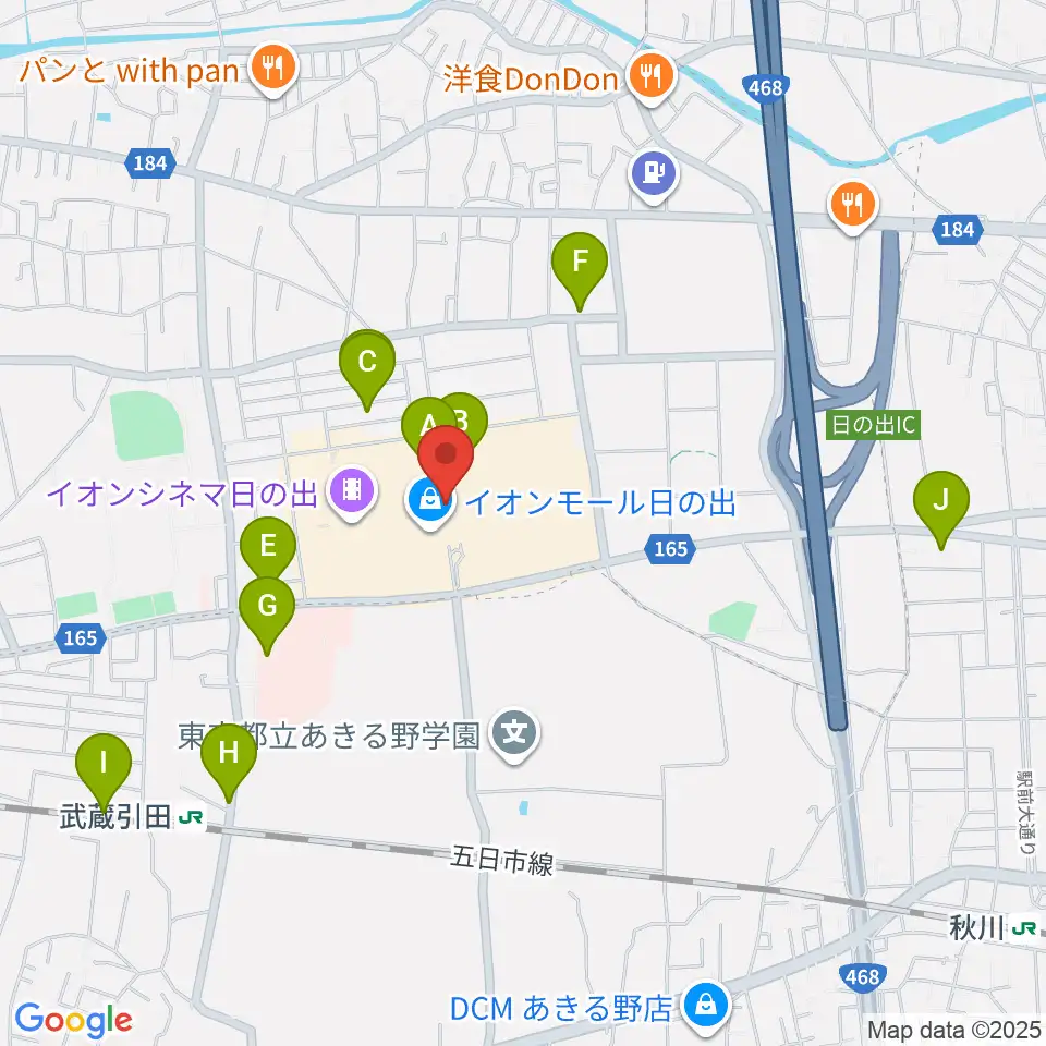 イオンシネマ日の出周辺の駐車場・コインパーキング一覧地図