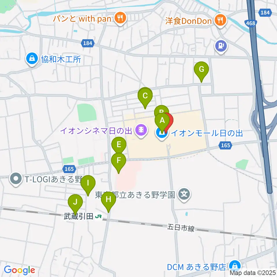 イオンシネマ日の出周辺の駐車場・コインパーキング一覧地図