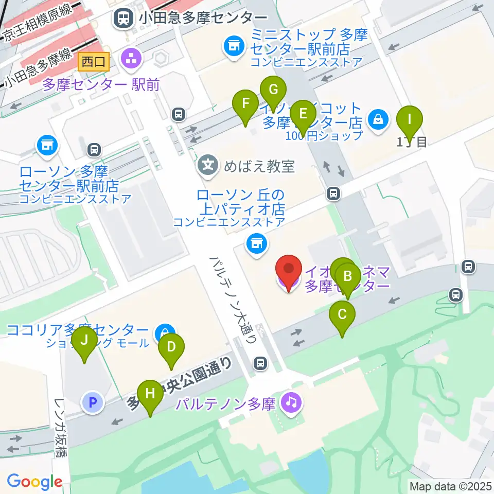 イオンシネマ多摩センター周辺の駐車場・コインパーキング一覧地図