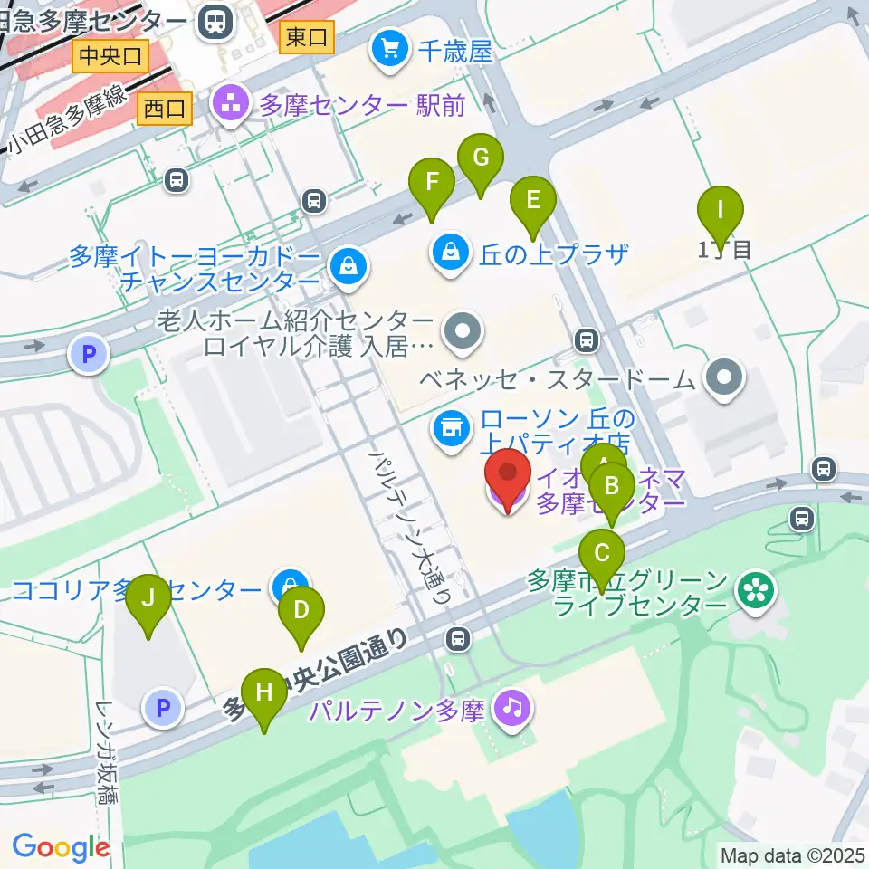 イオンシネマ多摩センター周辺の駐車場・コインパーキング一覧地図