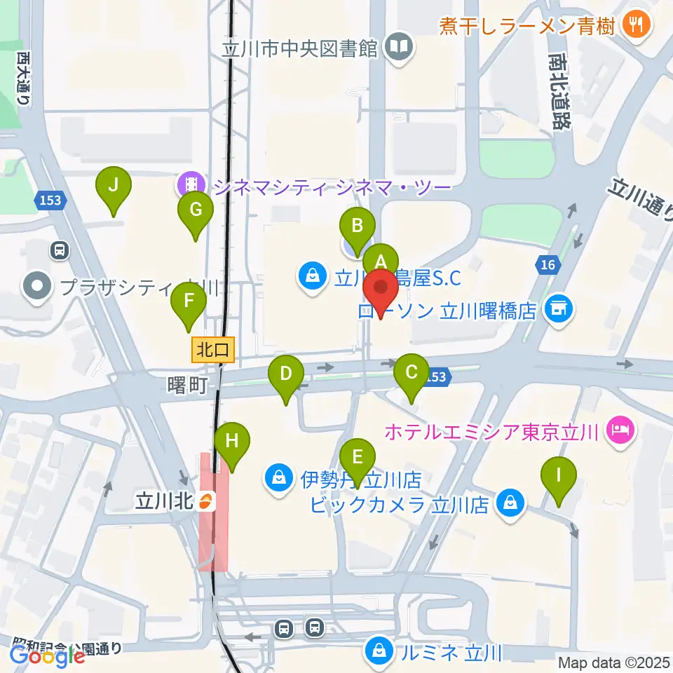 立川シネマシティ シネマ・ワン周辺の駐車場・コインパーキング一覧地図